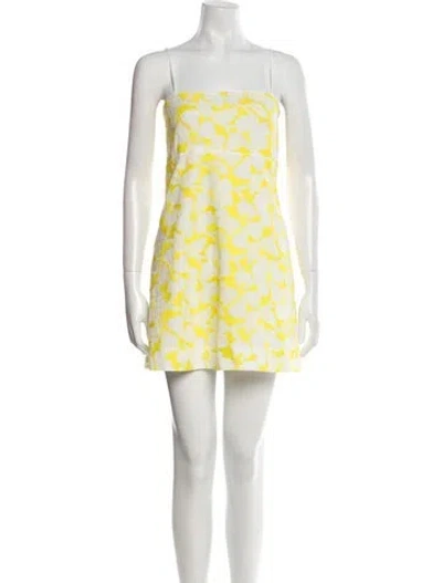 Pre-owned Three Graces London Printed Mini Dress In Yellow