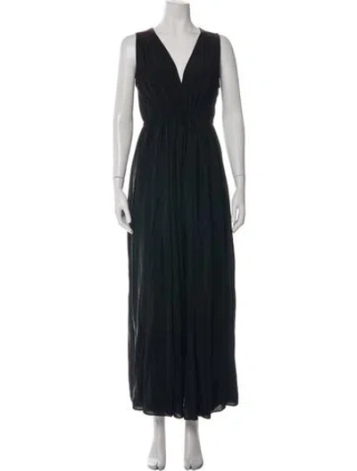 Pre-owned Three Graces London Silk Long Dress In Black