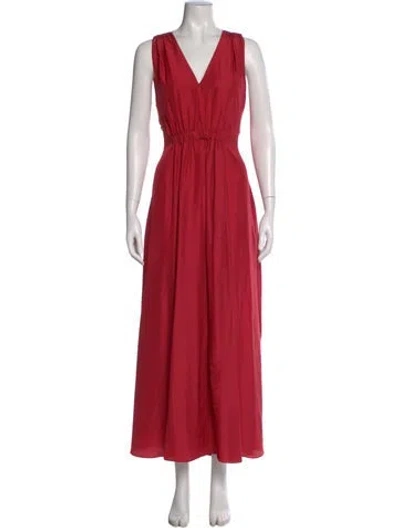 Pre-owned Three Graces London Silk Long Dress In Red