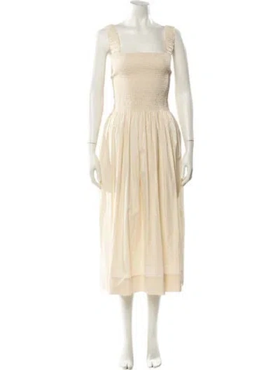 Pre-owned Three Graces London Square Neckline Long Dress In Neutral