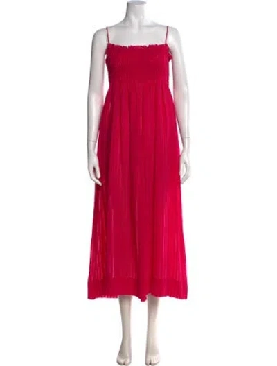 Pre-owned Three Graces London Square Neckline Long Dress In Pink