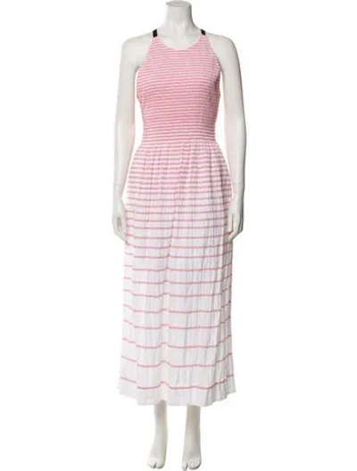 Pre-owned Three Graces London Striped Long Dress In Multi