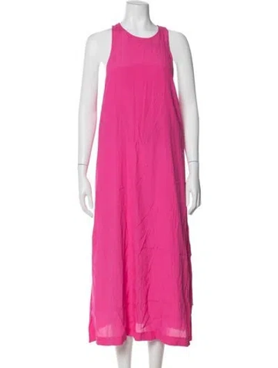 Pre-owned Three Graces London Three Graces Crew Neck Midi Length Dress In Pink