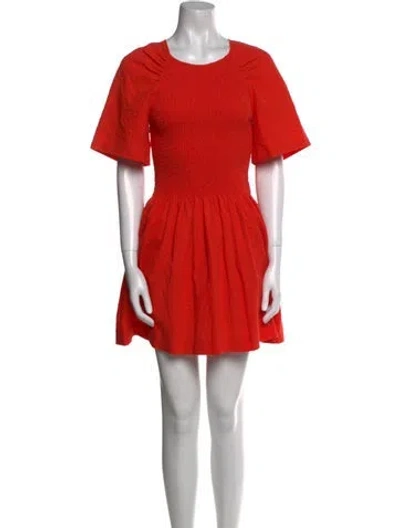 Pre-owned Three Graces London Three Graces Crew Neck Mini Dress In Orange
