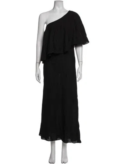 Pre-owned Three Graces London Three Graces Linen Long Dress In Black