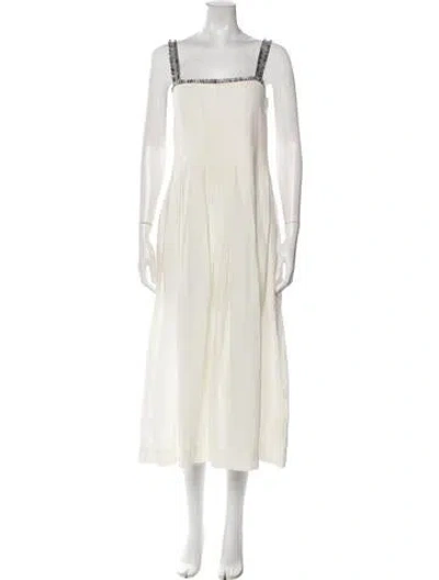 Pre-owned Three Graces London Three Graces Linen Long Dress In Neutral