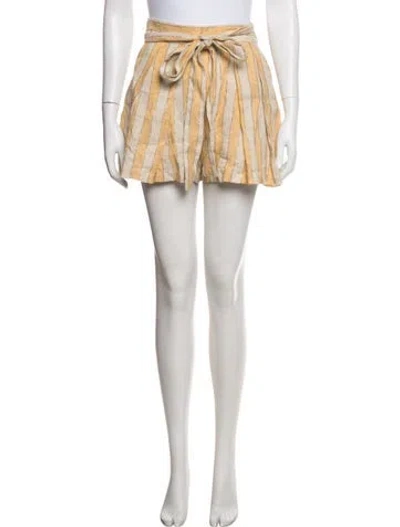 Pre-owned Three Graces London Three Graces Linen Mini Shorts In White