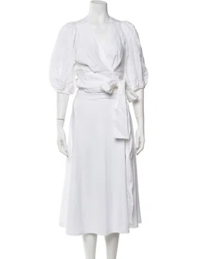 Pre-owned Three Graces London Three Graces Linen V-neck Top In White