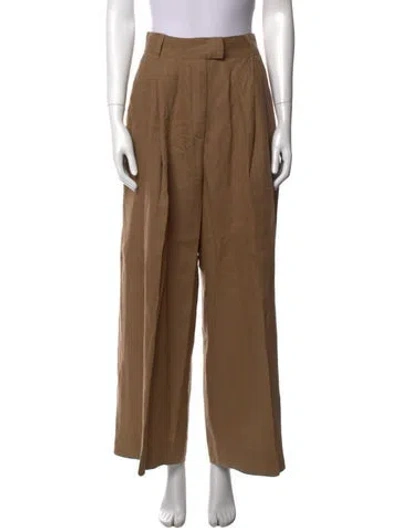 Pre-owned Three Graces London Three Graces Linen Wide Leg Pants In Neutral