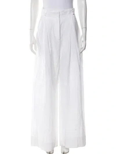 Pre-owned Three Graces London Three Graces Linen Wide Leg Pants W/ Tags In White