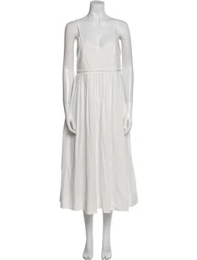 Pre-owned Three Graces London Three Graces Off-the-shoulder Long Dress In White