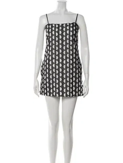 Pre-owned Three Graces London Three Graces Patterned Mini Dress In Black