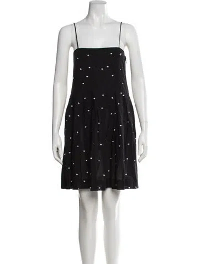 Pre-owned Three Graces London Three Graces Polka Dot Print Mini Dress In Black