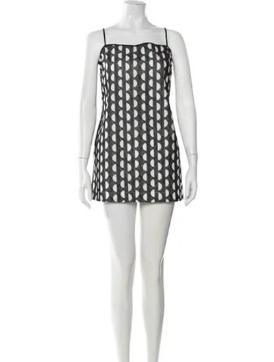 Pre-owned Three Graces London Three Graces Printed Mini Dress In Black