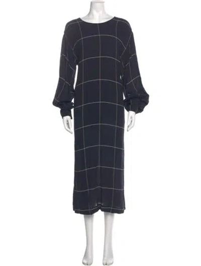 Pre-owned Three Graces London Three Graces Scoop Neck Long Dress W/ Tags In Blue