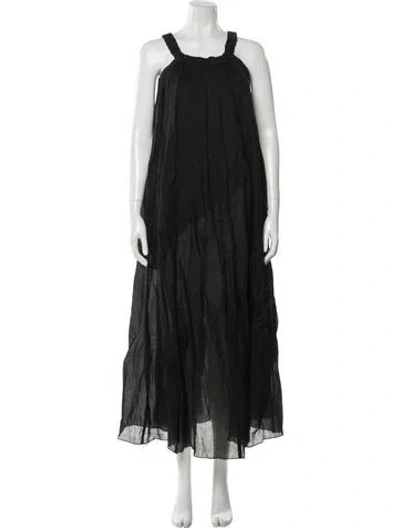Pre-owned Three Graces London Three Graces Square Neckline Long Dress In Black