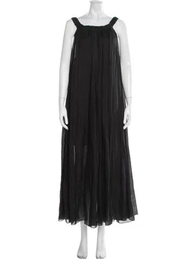 Pre-owned Three Graces London Three Graces Square Neckline Long Dress In Black