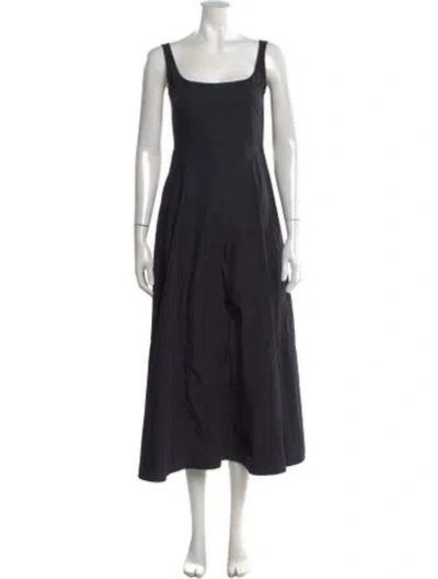 Pre-owned Three Graces London Three Graces Square Neckline Long Dress In Black