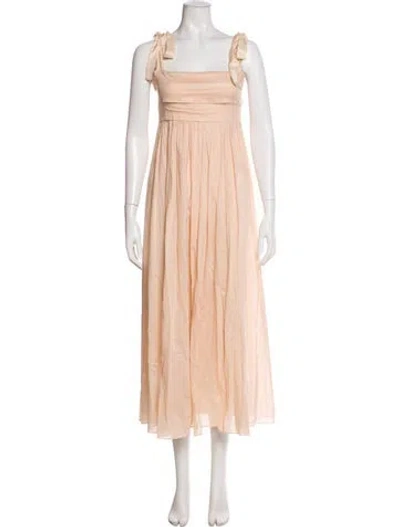 Pre-owned Three Graces London Three Graces Square Neckline Long Dress In Neutral