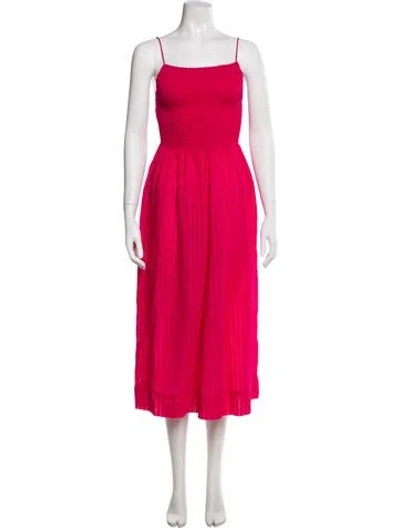Pre-owned Three Graces London Three Graces Square Neckline Long Dress In Red