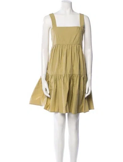 Pre-owned Three Graces London Three Graces Square Neckline Mini Dress In Neutral