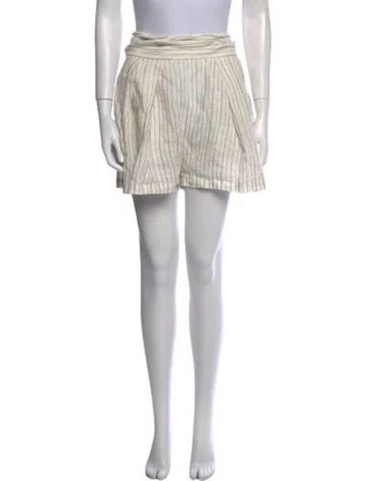 Pre-owned Three Graces London Three Graces Striped Mini Shorts In Neutral