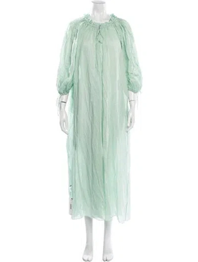 Pre-owned Three Graces London Three Graces Tie Neck Long Dress In Green