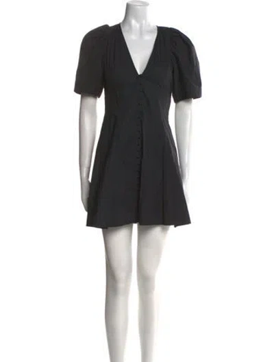 Pre-owned Three Graces London Three Graces V-neck Mini Dress In Black