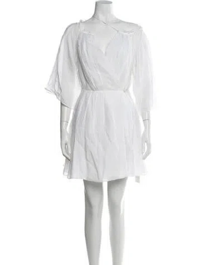 Pre-owned Three Graces London Three Graces V-neck Mini Dress In Blue