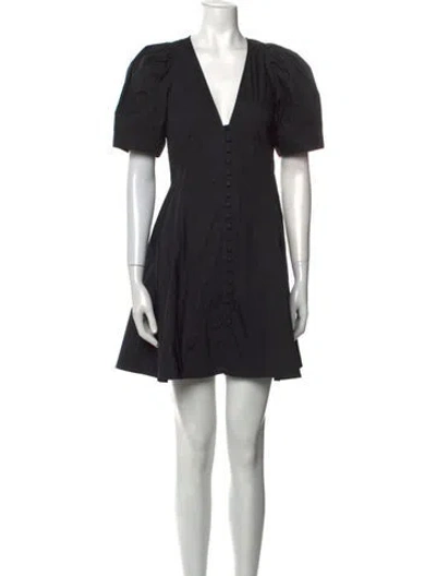 Pre-owned Three Graces London V-neck Mini Dress In Black