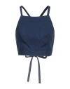 Three Graces London Woman Top Navy Blue Size 8 Linen In Navy Blue