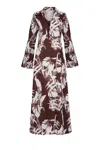 Three Graces Veronica Dress In Prune In Multi
