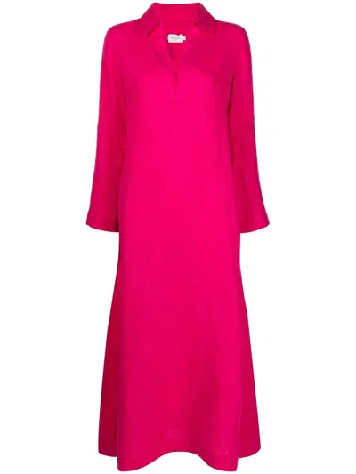 Three Graces Linen Veronica Maxi Dress In Rosa