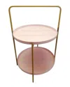 Three Hands Metal Tray Table In Brown
