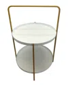 Three Hands Metal Tray Table In Gray