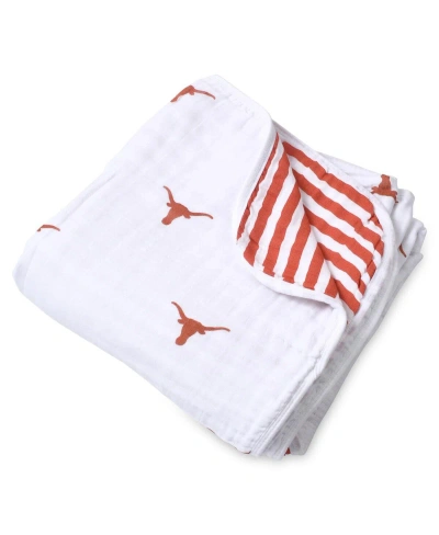 Three Little Anchors Babies' Infant Boys And Girls  Texas Longhorns 47" X 47" Muslin 4-layer Blanket In White