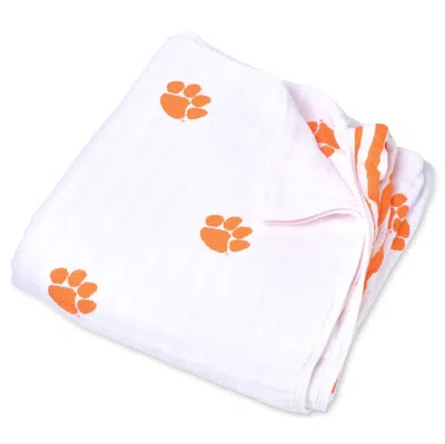 Three Little Anchors Infant  Clemson Tigers 47" X 47" Muslin 4-layer Blanket In White