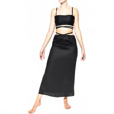 Three Muses Raffaela Midi Skirt In Black