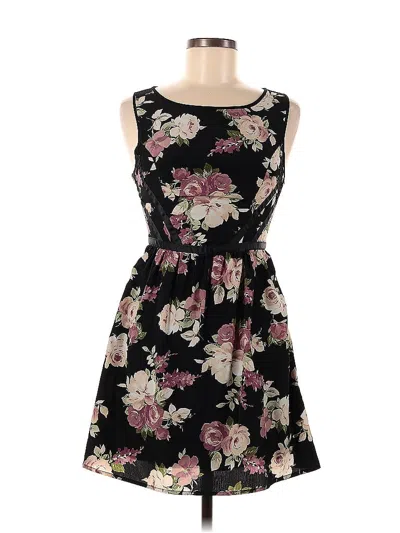 Pre-owned Three Pink Hearts Casual Dress In Black