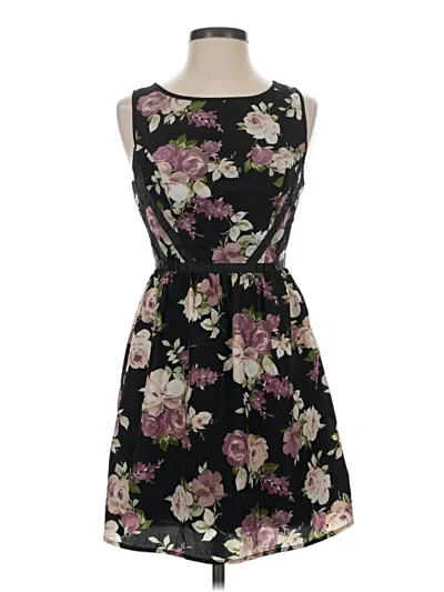 Pre-owned Three Pink Hearts Casual Dress In Black
