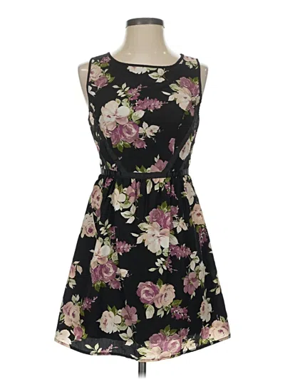 Pre-owned Three Pink Hearts Casual Dress In Black