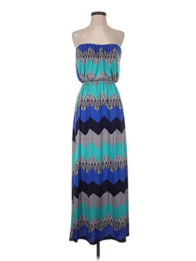 Pre-owned Three Pink Hearts Casual Dress In Blue