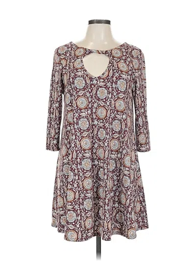 Pre-owned Three Pink Hearts Casual Dress In Burgundy