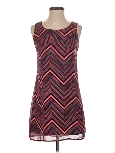 Pre-owned Three Pink Hearts Casual Dress In Burgundy