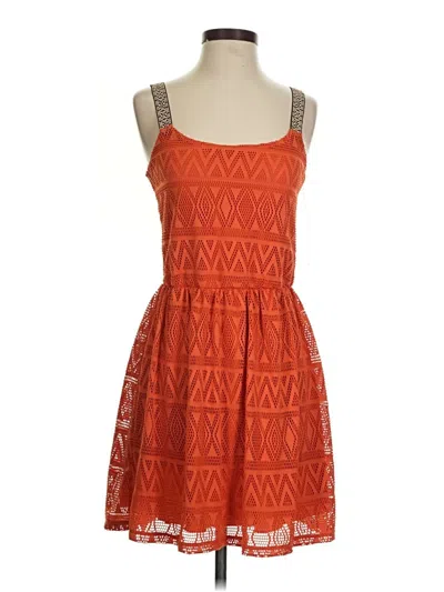 Pre-owned Three Pink Hearts Casual Dress In Orange