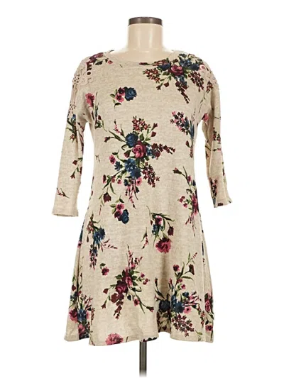 Pre-owned Three Pink Hearts Casual Dress In Tan