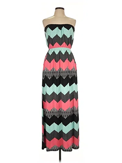Pre-owned Three Pink Hearts Casual Dress In Teal