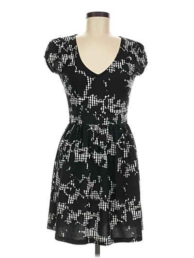 Pre-owned Three Pink Hearts Cocktail Dress In Black