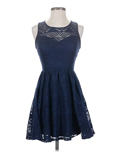 Pre-owned Three Pink Hearts Cocktail Dress In Blue