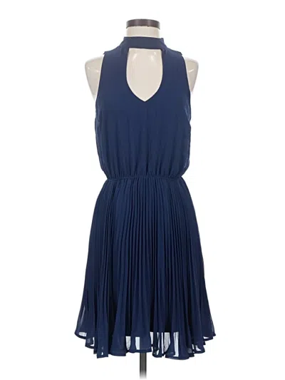 Pre-owned Three Pink Hearts Cocktail Dress In Blue